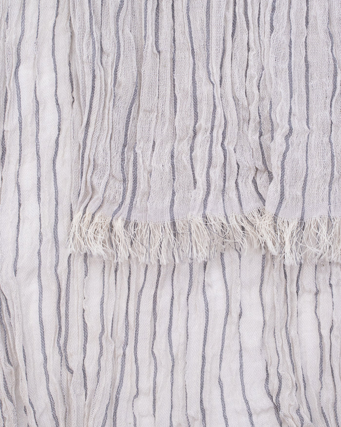 Kobo Oriza Scarf, Linen Cotton Tenugui, Ice Gray