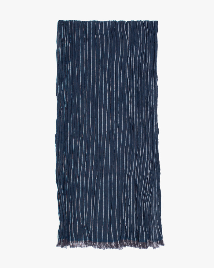 Kobo Oriza Scarf, Linen Cotton Tenugui, Indigo