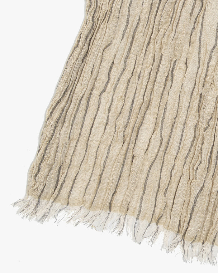 Kobo Oriza Scarf, Linen Cotton Tenugui, Olive
