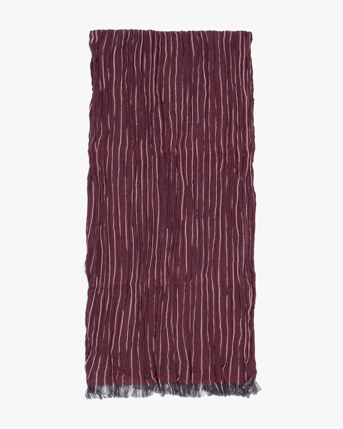 Kobo Oriza Scarf, Linen Cotton Tenugui, Wine Red