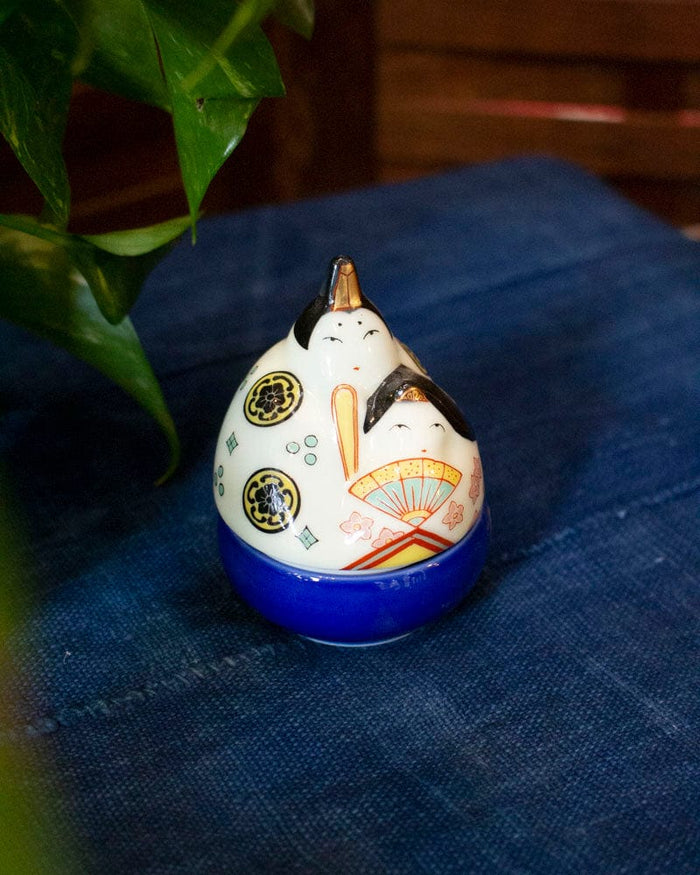 Kouraku Kiln Bowl with Lid, Hina, Married Couple
