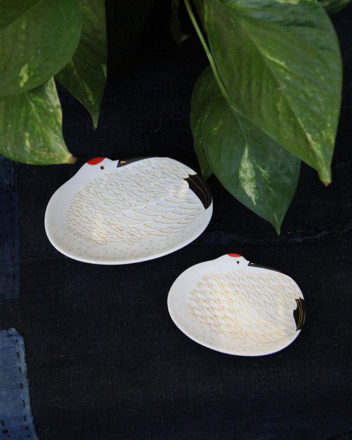 Kouraku Kiln Small Plate, Tsuru