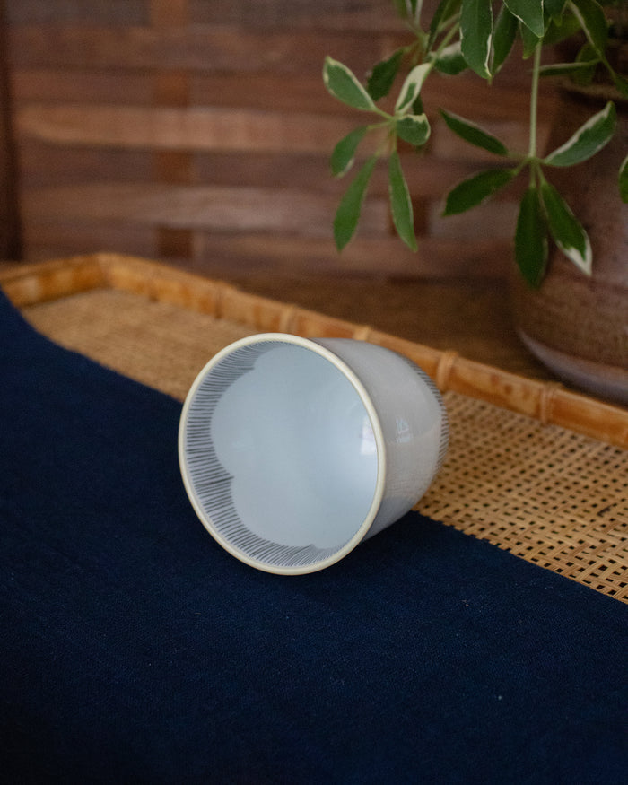 Kouraku Kiln Teacup, Black Shima