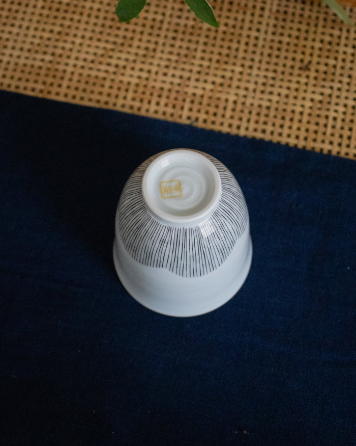 Kouraku Kiln Teacup, Black Shima