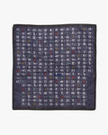 Kurochiku, Cotton Handkerchief, Hannya Shinkyo Characters, Blue