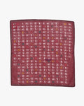 Kurochiku, Cotton Handkerchief, Hannya Shinkyo Characters, Red