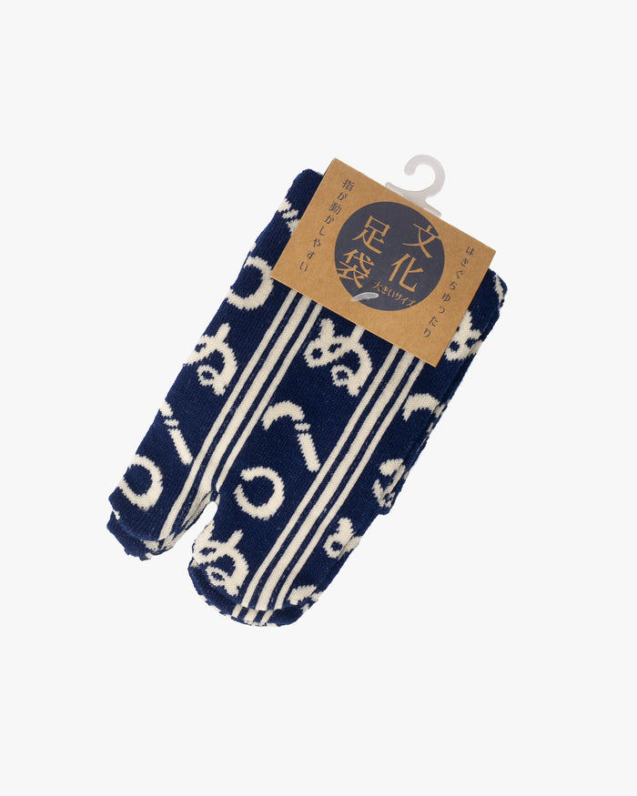 Kurochiku, Tabi Socks, Crew, Navy and White, Kamawanu - M/L
