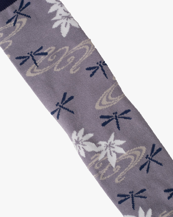Kurochiku, Tabi Socks, Crew, Purple, Navy and White Dragonfly - M/L