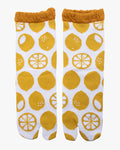 Kurochiku, Tabi Socks, Crew, White with Yellow Yuzu (S/M)