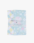 Kurochiku, Two-Sided Cotton Handkerchief, Blue with Flowers and Leaves