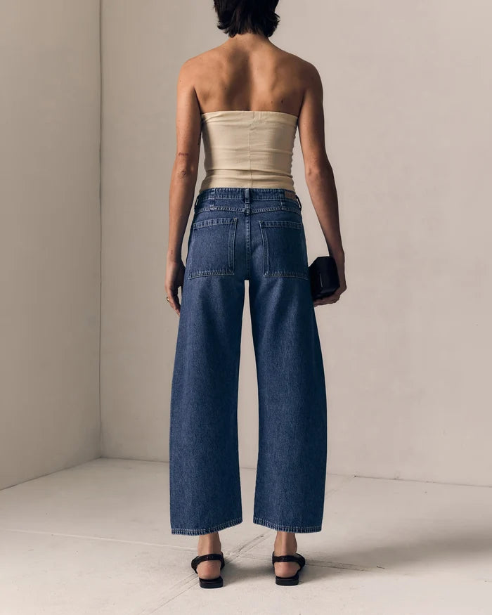 Le Jean - Selena Crop Mid-Rise Jeans in Indigo Bloom