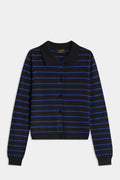 Le Mont Saint Michel - Gilena Striped Cardigan in Black / Blue
