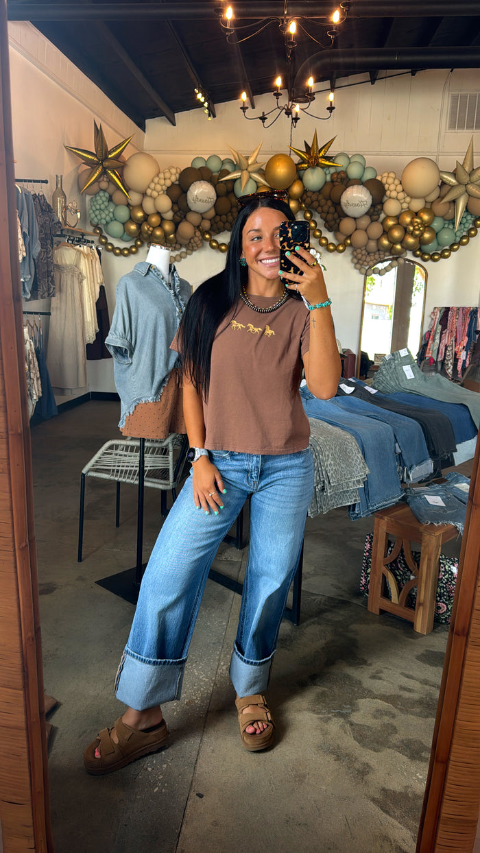 Lil Horses Tee Brown