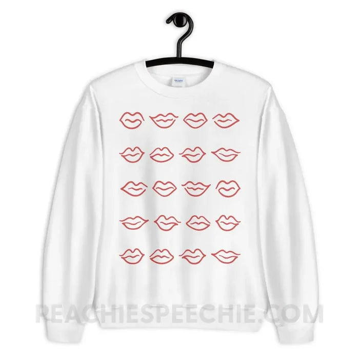 Lips Classic Sweatshirt - White / S - Hoodies & Sweatshirts peachiespeechie.com