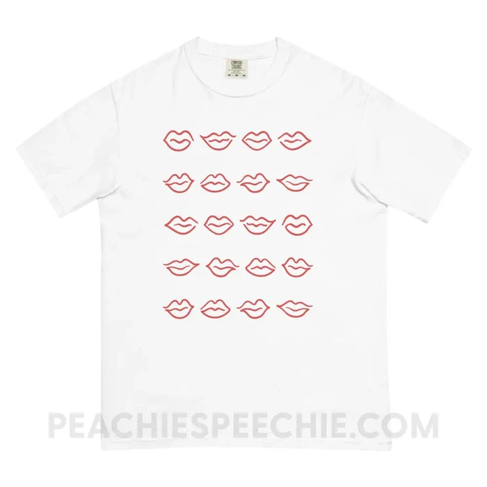 Lips Comfort Colors Tee - White / S - T-Shirts & Tops peachiespeechie.com