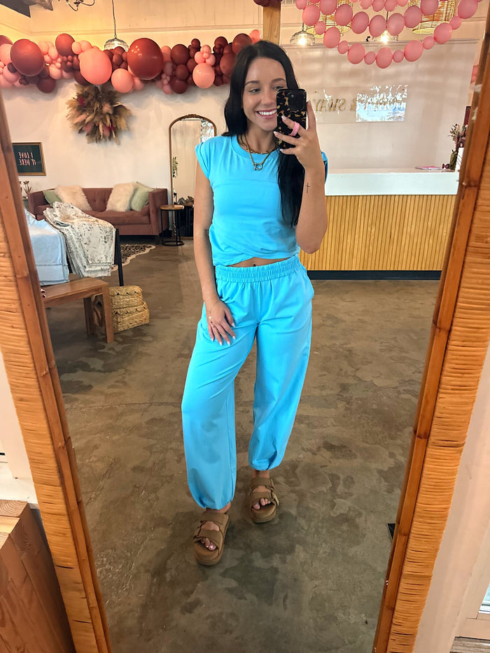 Luxe Lounge Set - Sky Blue