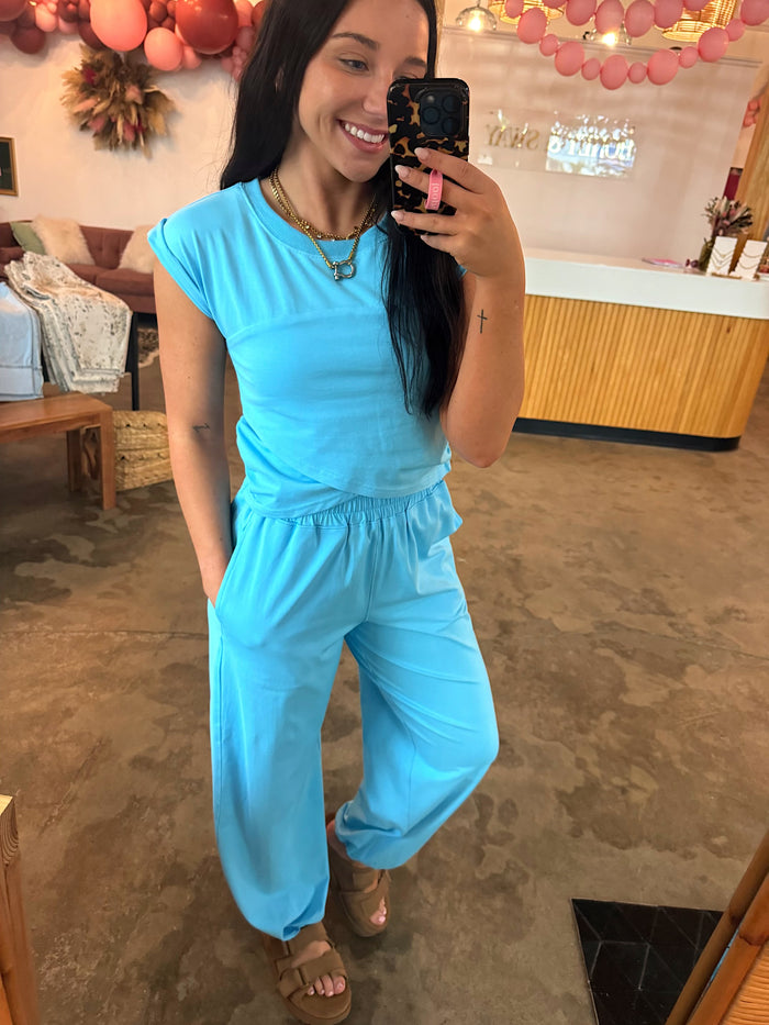 Luxe Lounge Set - Sky Blue