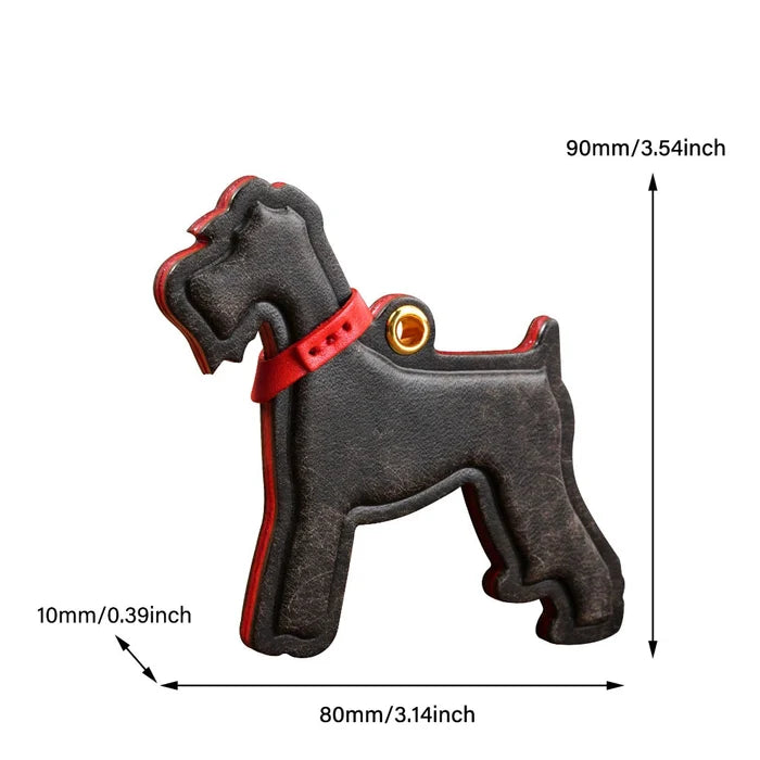 Luxury Schnauzer Leather Pendant