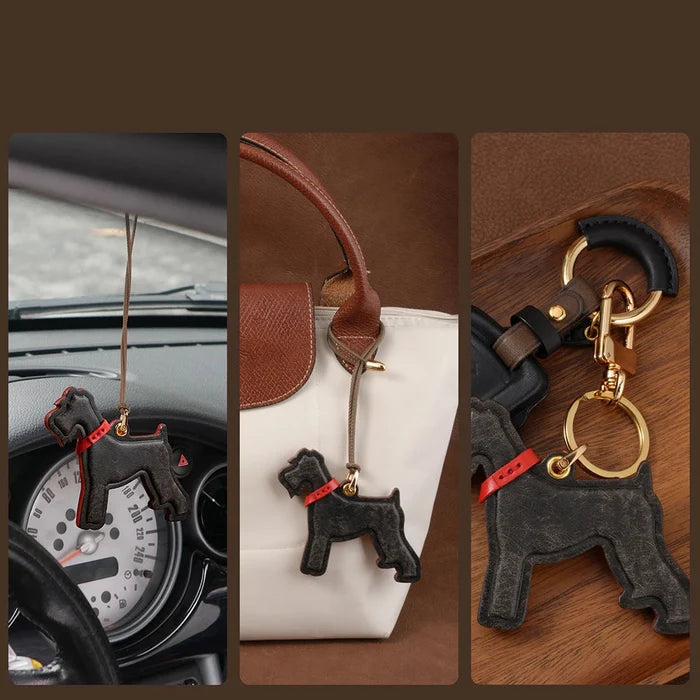 Luxury Schnauzer Leather Pendant