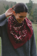 Maison Lecomte Flament – Wool Cashmere Bandana in Burgundy