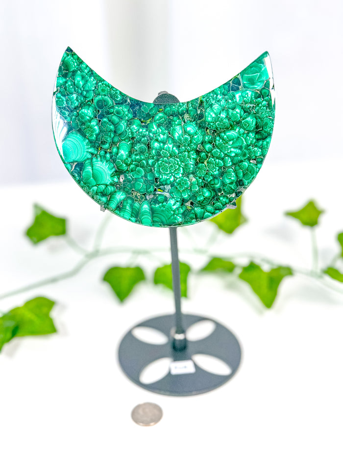 Malachite Moon on Stand (92M)