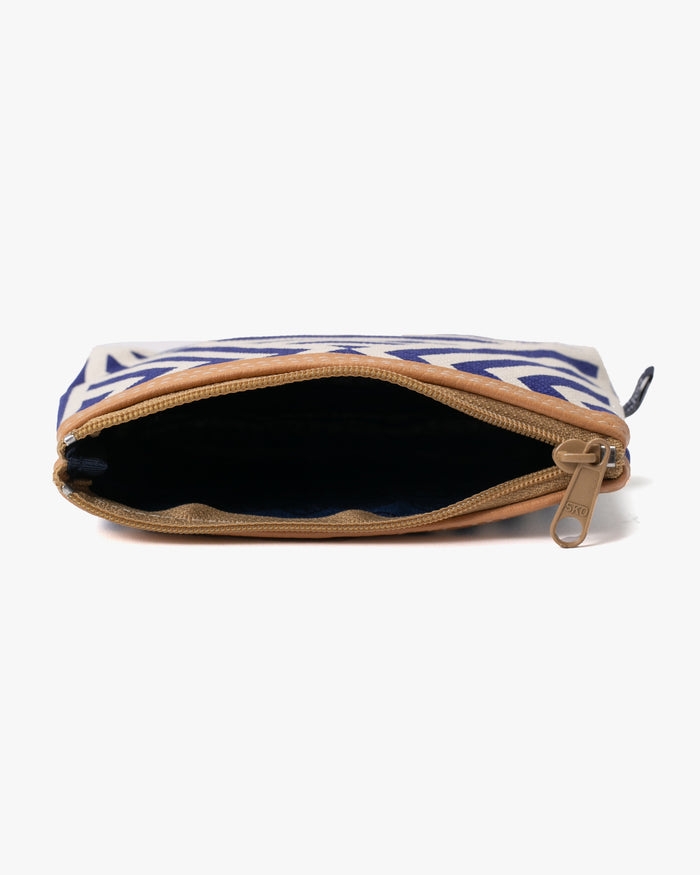Maple & Moon Bag, Coin Pouch, Blue Geometric