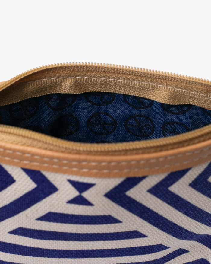 Maple & Moon Bag, Coin Pouch, Blue Geometric