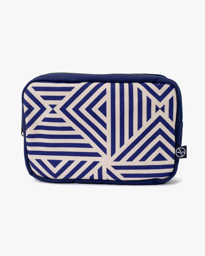 Maple & Moon Bag, Pouch, Blue Geometric