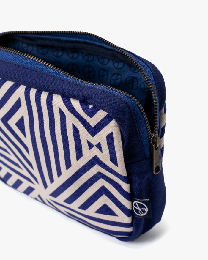 Maple & Moon Bag, Pouch, Blue Geometric