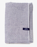 Maple & Moon Bath Towel, White with Blue Sashiko Stitching