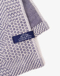 Maple & Moon Wash Towel, White with Blue Sashiko Stitching