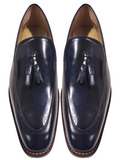 Men’s Navy Leather Tassel Loafers