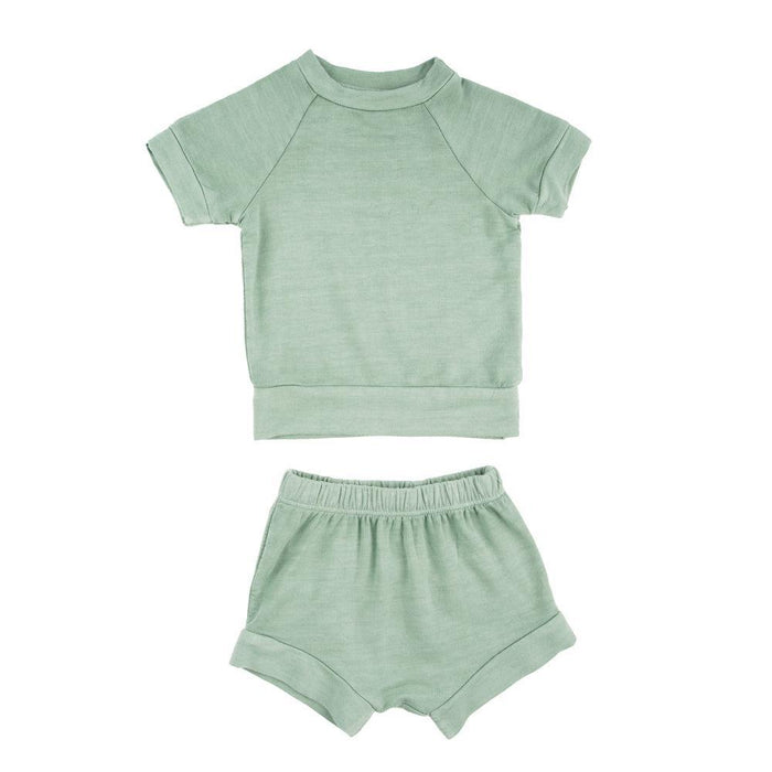 Miki Miette - Tee & Short Set - Mint Green-Sets-0-3M (3M)-Posh Baby