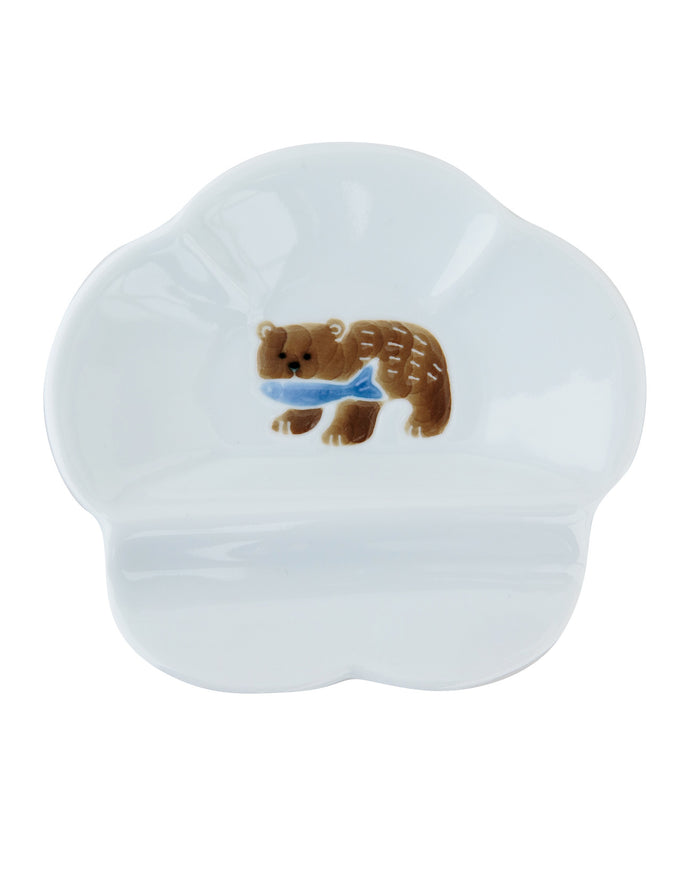 Mini Plate with Rest, Bisque, Nippon Ezara, Bear