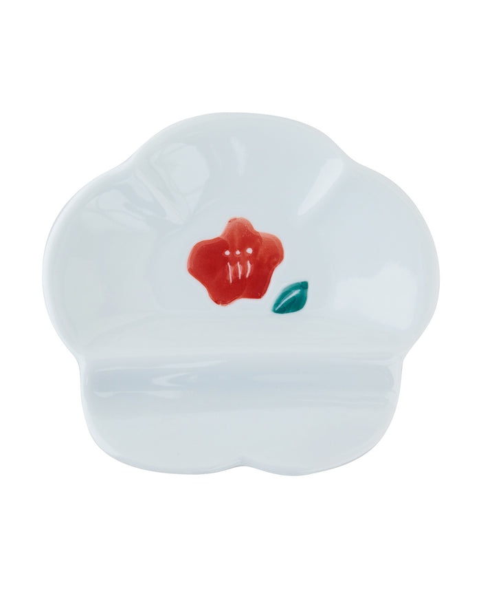Mini Plate with Rest, Bisque, Nippon Ezara, Camelia