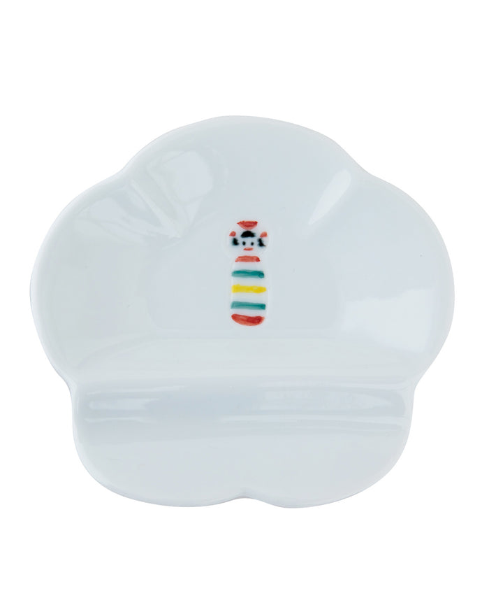 Mini Plate with Rest, Bisque, Nippon Ezara, Kokeshi