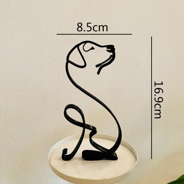 Minimalist Iron Labrador Sculpture