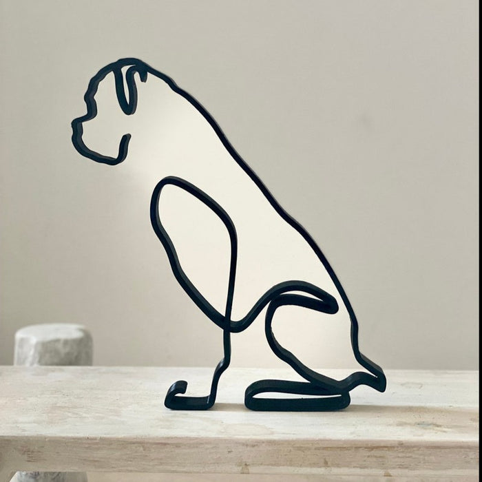 Minimalist Iron Labrador Sculpture