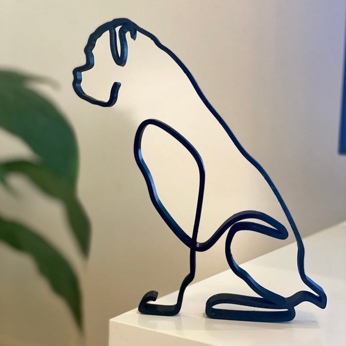 Minimalist Iron Labrador Sculpture