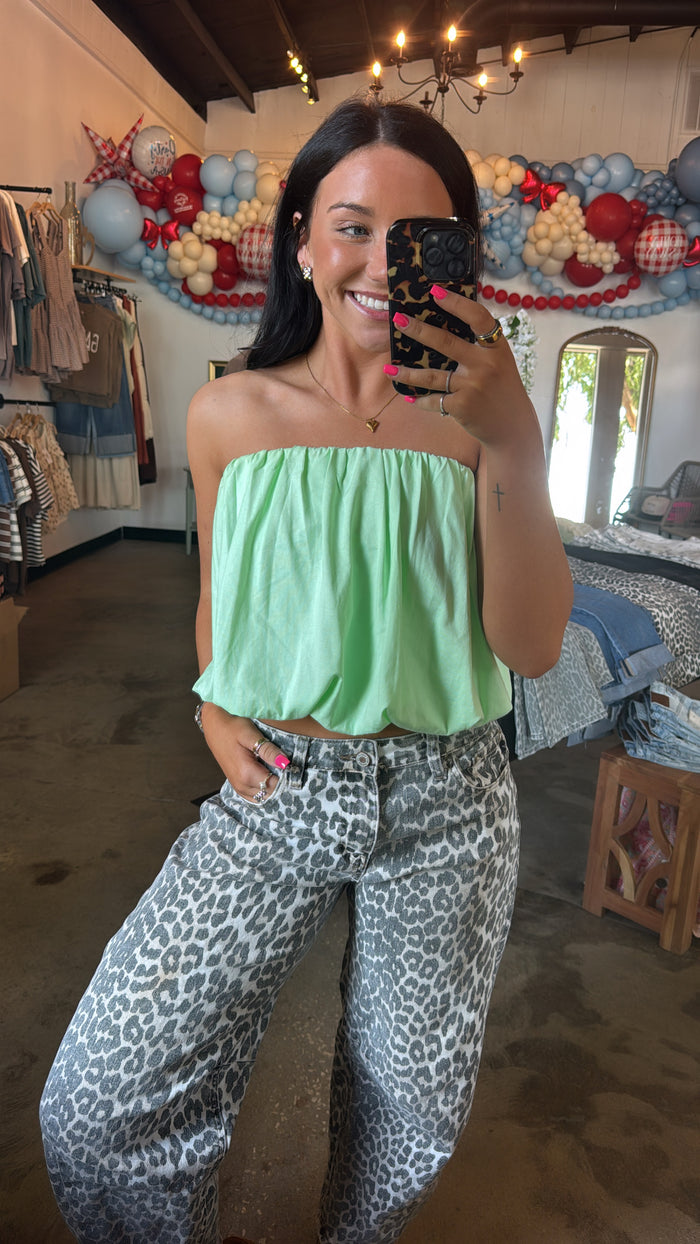 Mint Bubble Tube Top