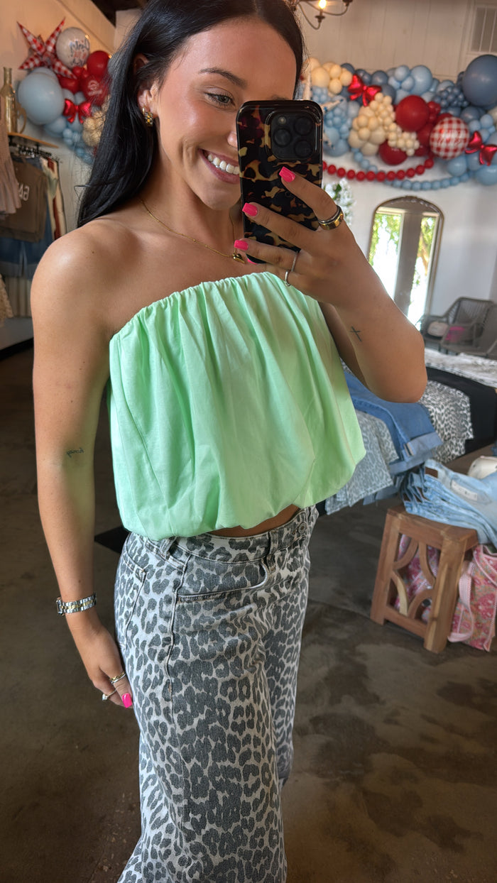 Mint Bubble Tube Top