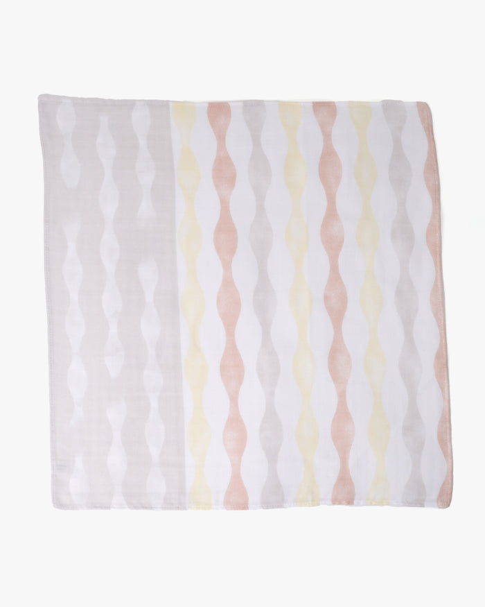 Miyamoto, Toki Double Gauze Handkerchief, Tachiwaku, Lemon and Taupe