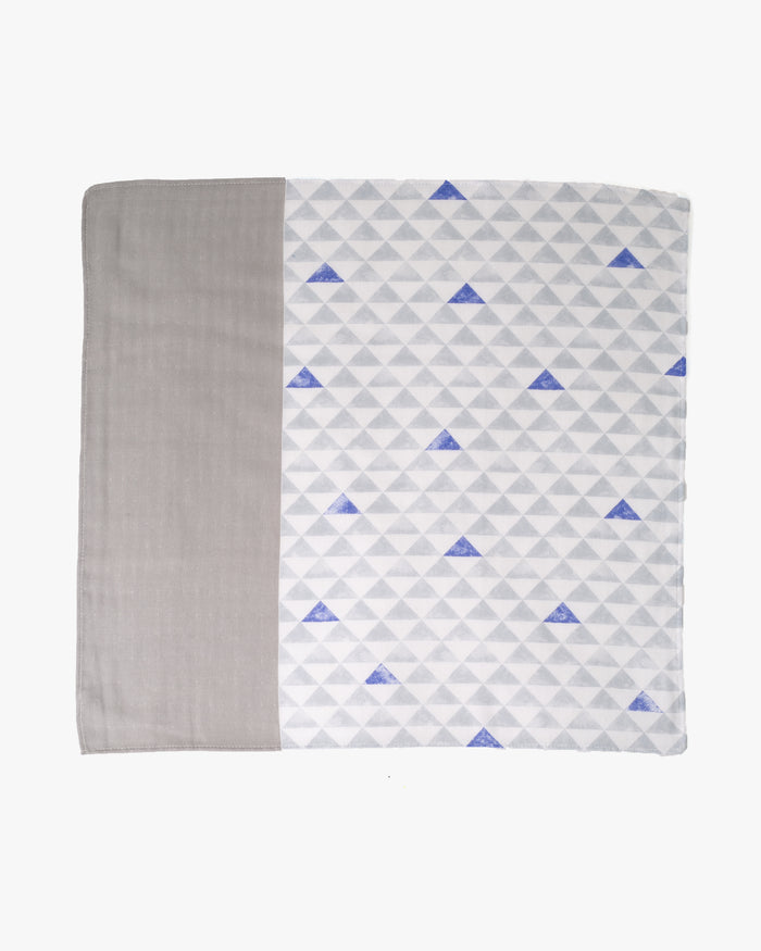 Miyamoto, Toki Double Gauze Handkerchief, Uroko, Light Grey and White