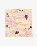 Modern Furoshiki, Musubi, Kata Kata, Cats & Birds, Pink 17.5" x 17.5"