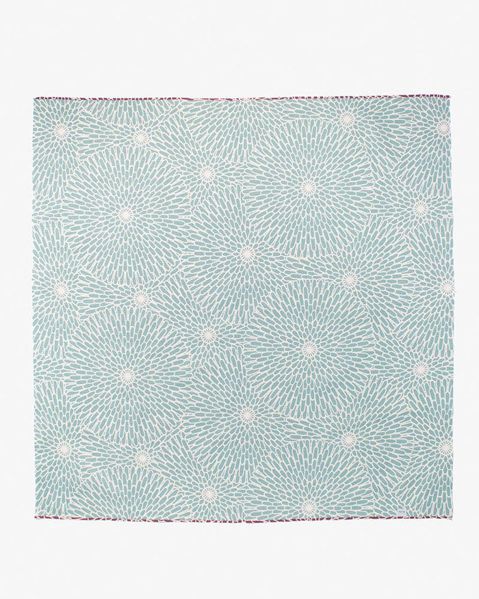 Modern Furoshiki, Musubi, Reversible, Isa Monyo, Kiku, Purple and Sky Blue, 41" x 41"