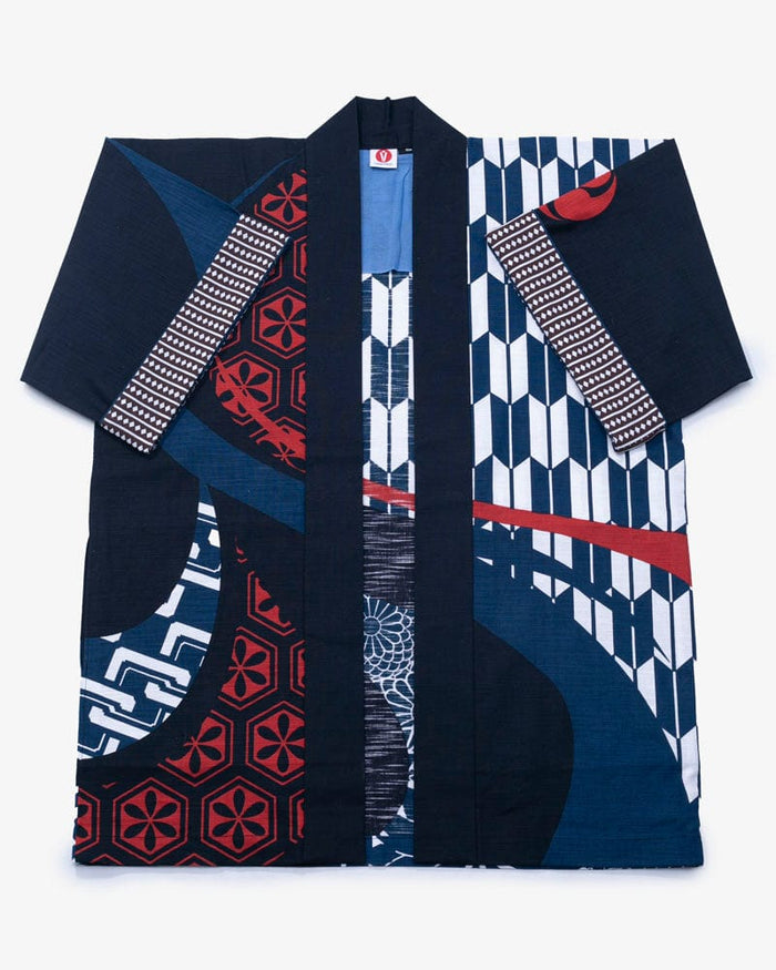 Modern Happi Jacket, Slab Cotton, Multi