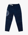 Modern Monpe Pants, Aizawa, Indigo with Blue Mitsudomoe