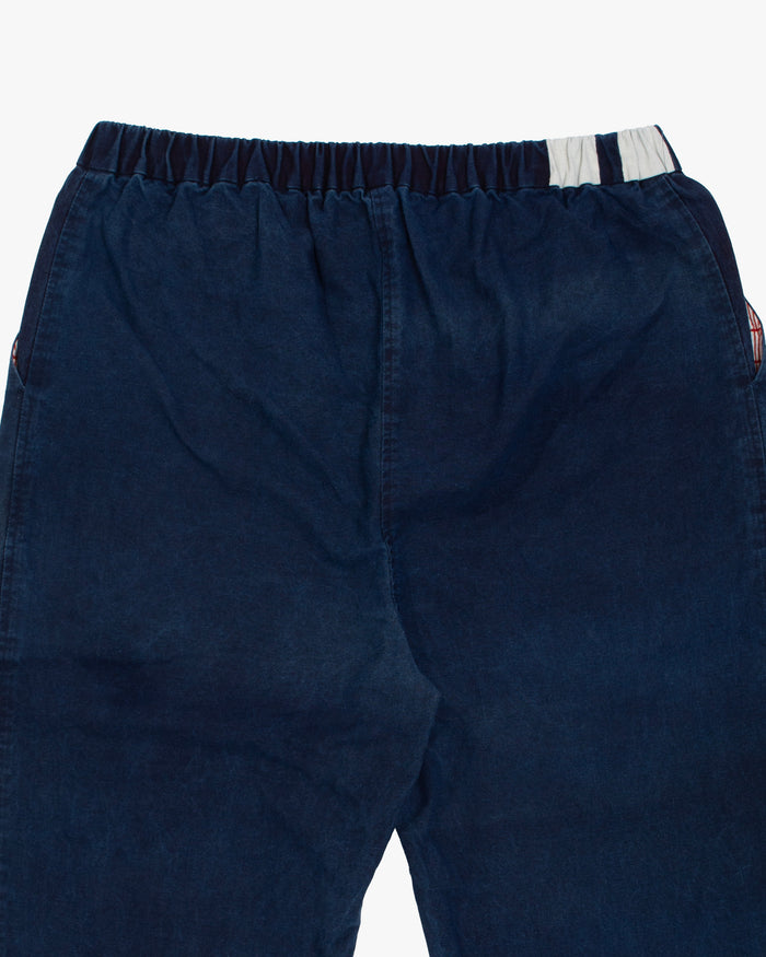 Modern Monpe Pants, Aizawa, Indigo with Blue Mitsudomoe
