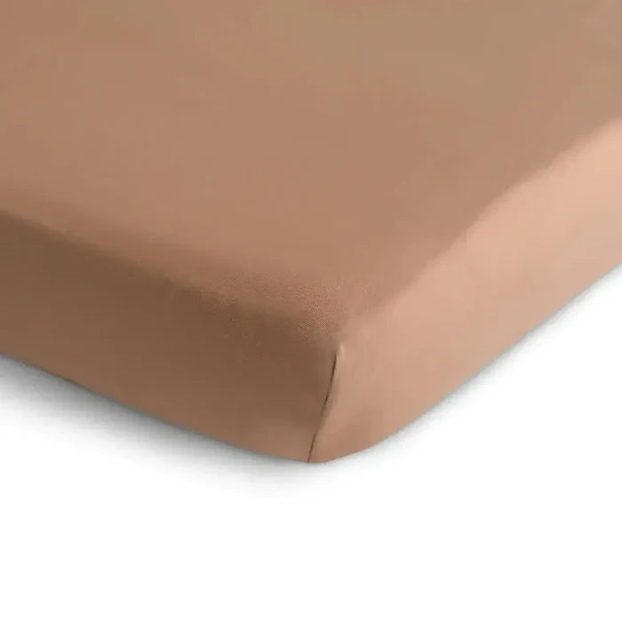 Mushie - Stretchy Mini Crib Sheet - Natural-Mini Crib Sheets-Posh Baby