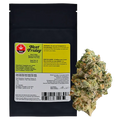 Front-on view of the black pouch and single nug displayed to the right, labeled "Mutant Tire Fire".
